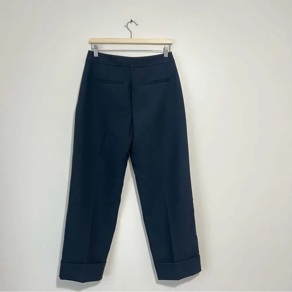 Abercrombie & Fitch High Rise Cuffed Tailored Straight Pants - Black Size 28R - Picture 7 of 8